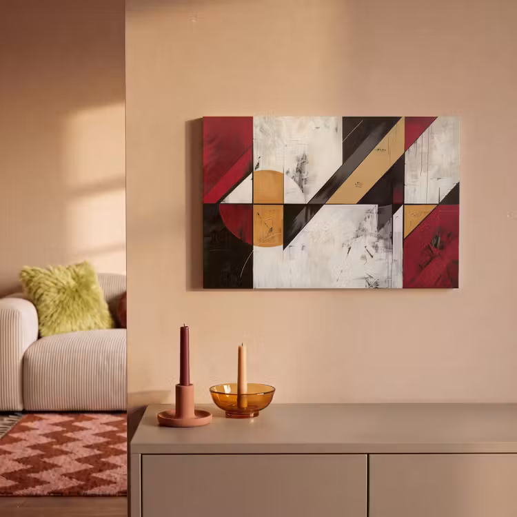 Canvas schilderij - Modern - Abstract - Geometrisch - Rood - Industrieel — 2