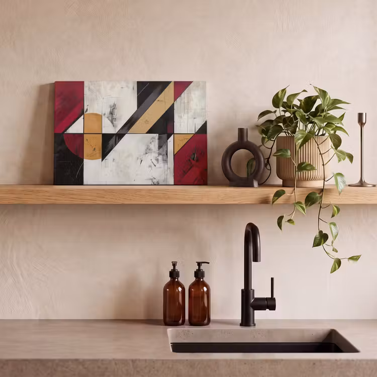Canvas schilderij - Modern - Abstract - Geometrisch - Rood - Industrieel — 3