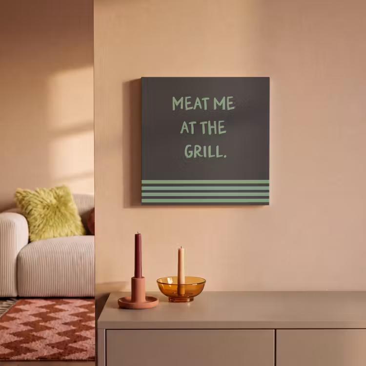 Canvas schilderij - Quote - Groen - Grill - Zomer — 1