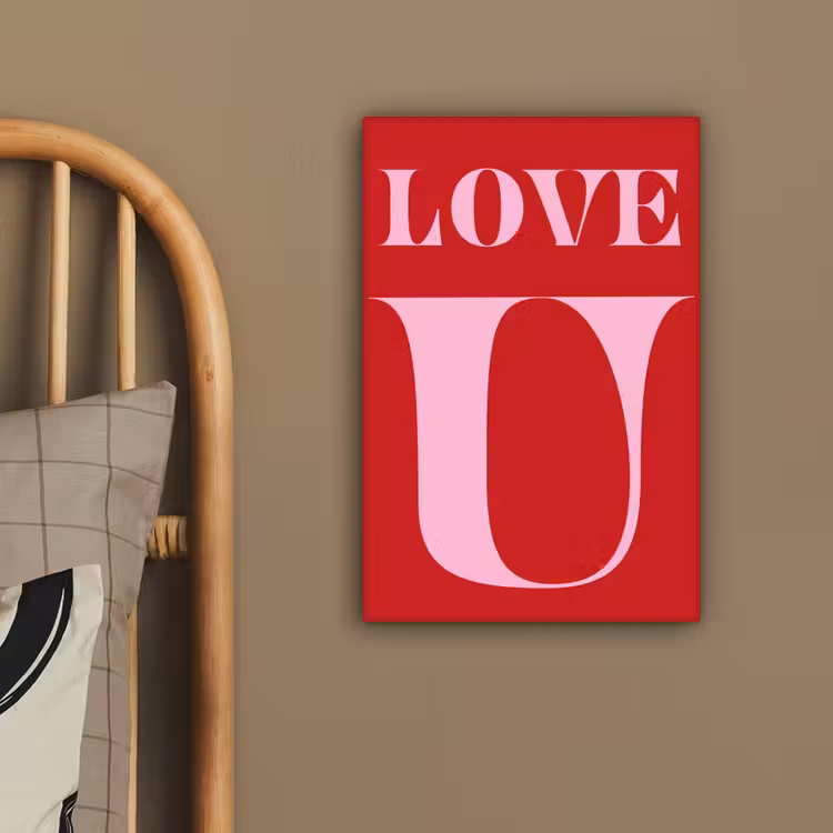 Canvas schilderij - Rood - Love - Valentijn - Roze — 3