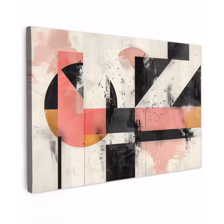 Canvas schilderij - Roze - Abstract - Aesthetic - Modern - Vormen — 1