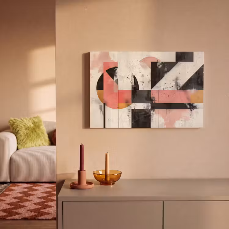 Canvas schilderij - Roze - Abstract - Aesthetic - Modern - Vormen — 2