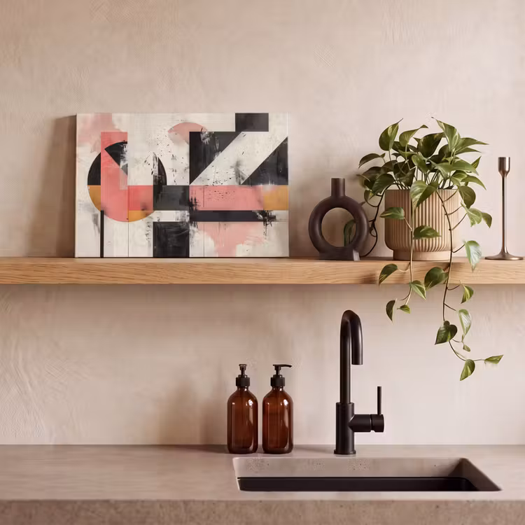 Canvas schilderij - Roze - Abstract - Aesthetic - Modern - Vormen — 3