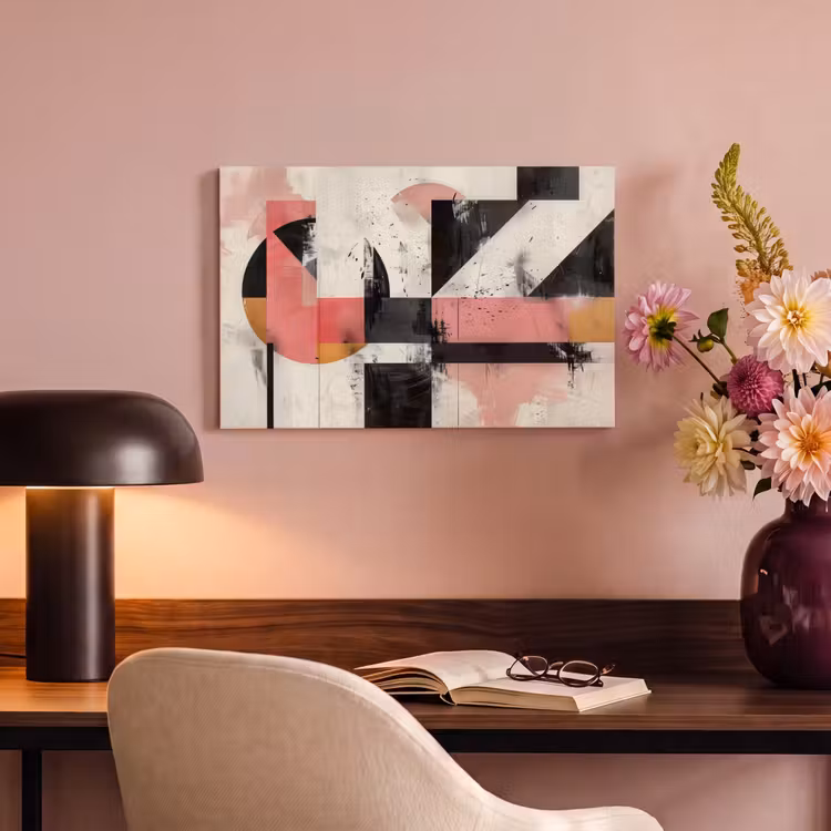 Canvas schilderij - Roze - Abstract - Aesthetic - Modern - Vormen — 4
