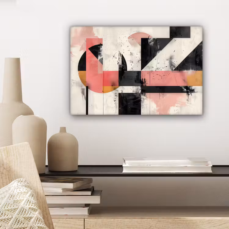 Canvas schilderij - Roze - Abstract - Aesthetic - Modern - Vormen — 5