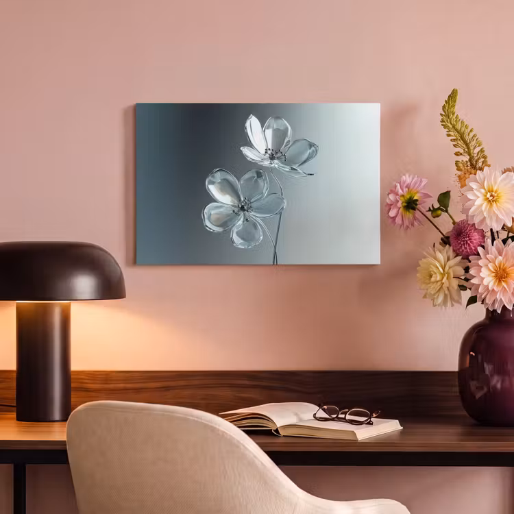 Canvas schilderij - Kristal - Bloemen - Grijs — 4