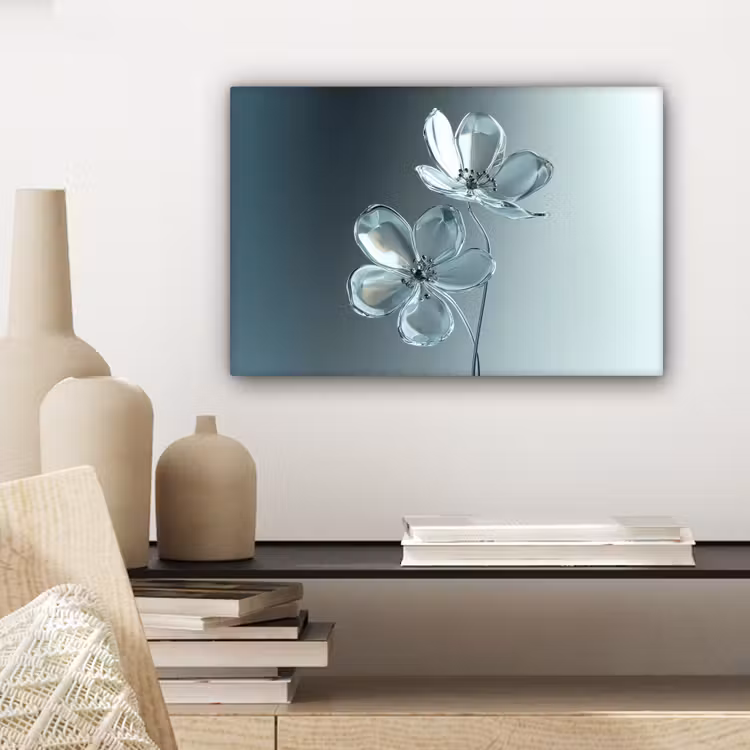 Canvas schilderij - Kristal - Bloemen - Grijs — 5