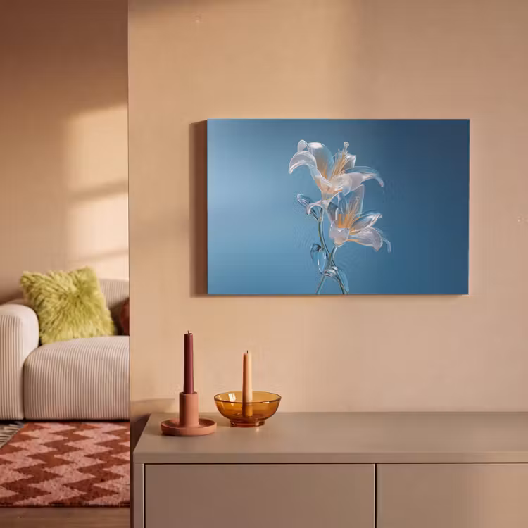 Canvas schilderij - Lelies - Blauw - Glazen — 2