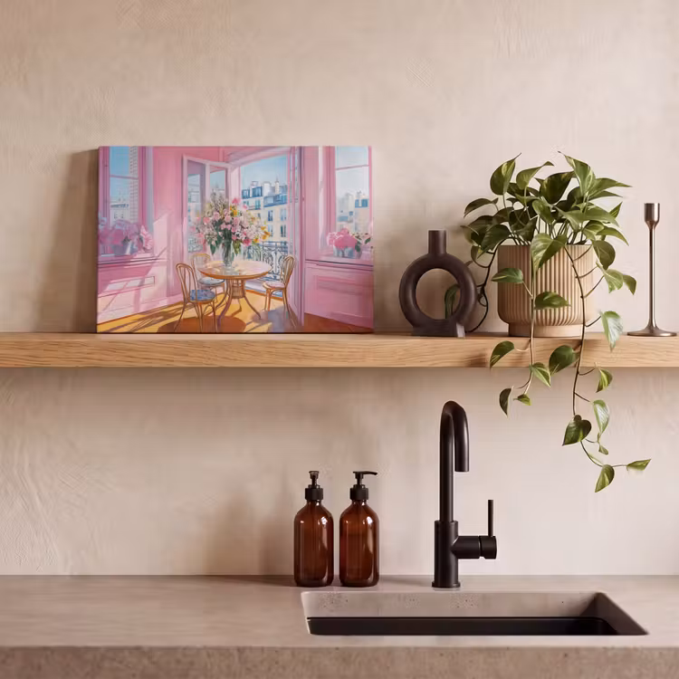 Canvas schilderij - Pink - City - Bloemen — 3