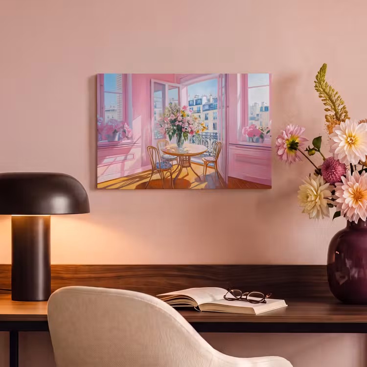 Canvas schilderij - Pink - City - Bloemen — 4