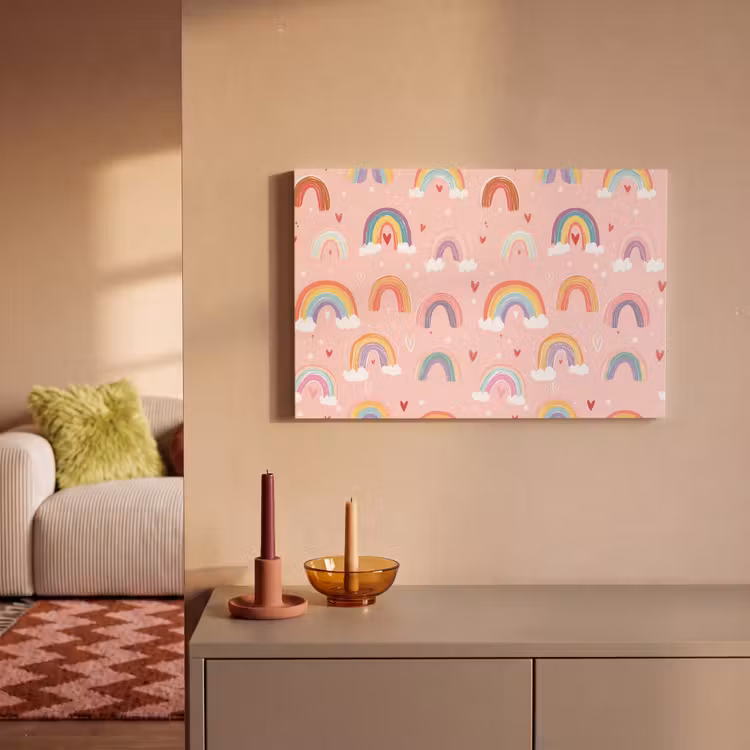 Canvas schilderij - Regenboog - Patroon - Pastel — 2