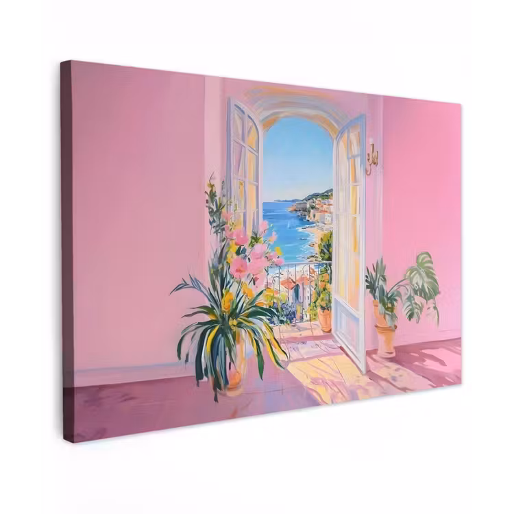 Canvas schilderij - Roze - Buiten - Verf — 1