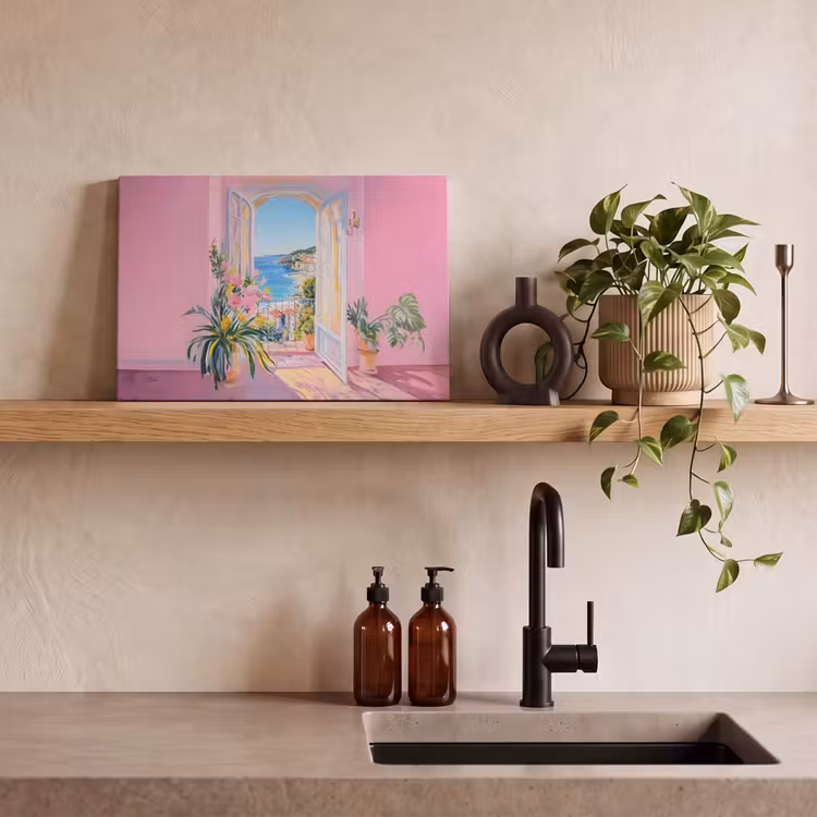 Canvas schilderij - Roze - Buiten - Verf — 3