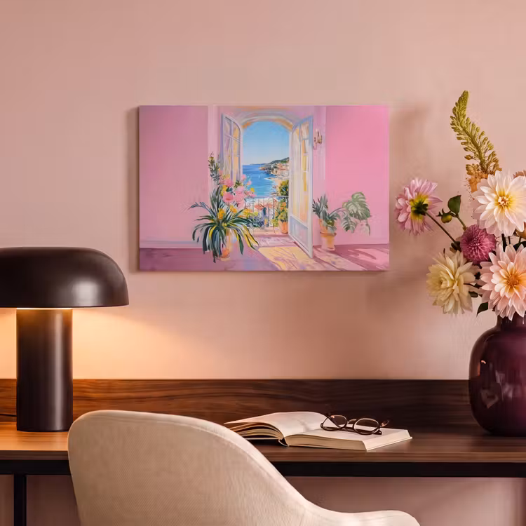 Canvas schilderij - Roze - Buiten - Verf — 4