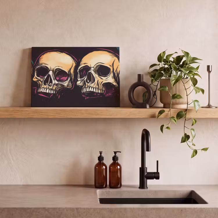 Canvas schilderij - Schedels - Graffiti - Neon — 3