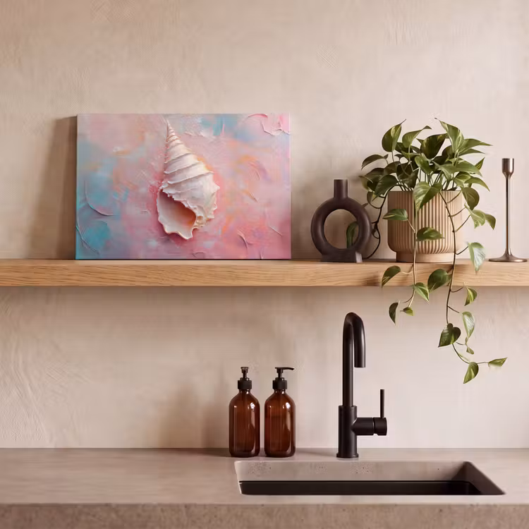 Canvas schilderij - Schelp - Pastel - Pink — 3