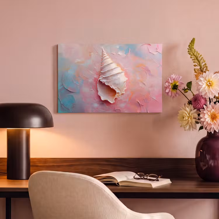 Canvas schilderij - Schelp - Pastel - Pink — 4