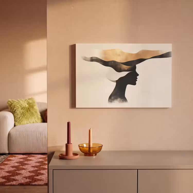 Canvas schilderij - Vrouw - Golven - Zwart — 2
