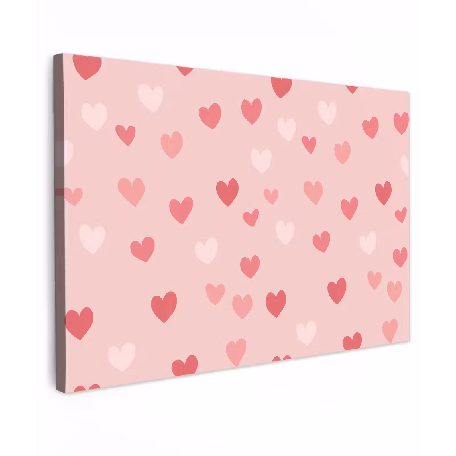 Canvas schilderij - Hartjes - Patroon - Roze — 1