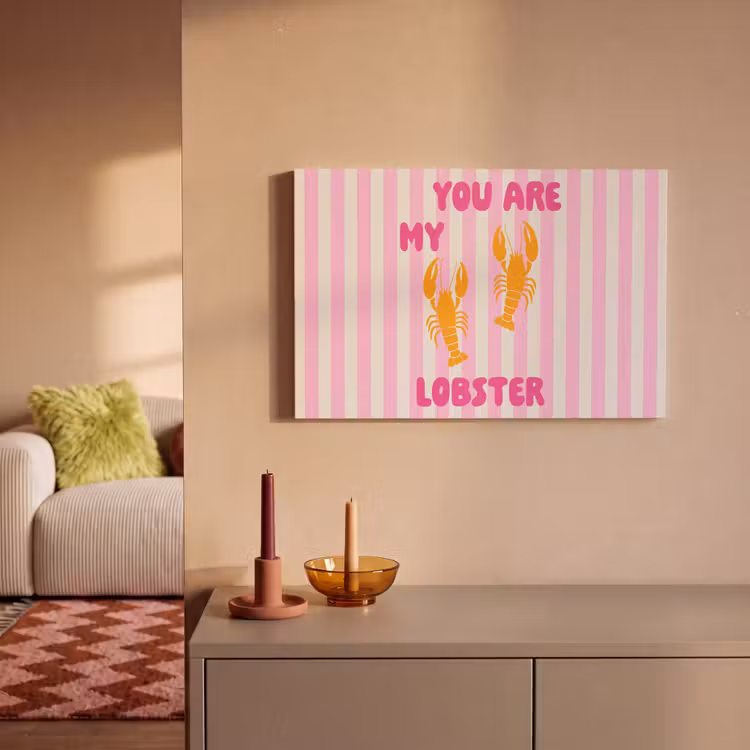 Canvas schilderij - Lobster - Love - Valentijn — 1