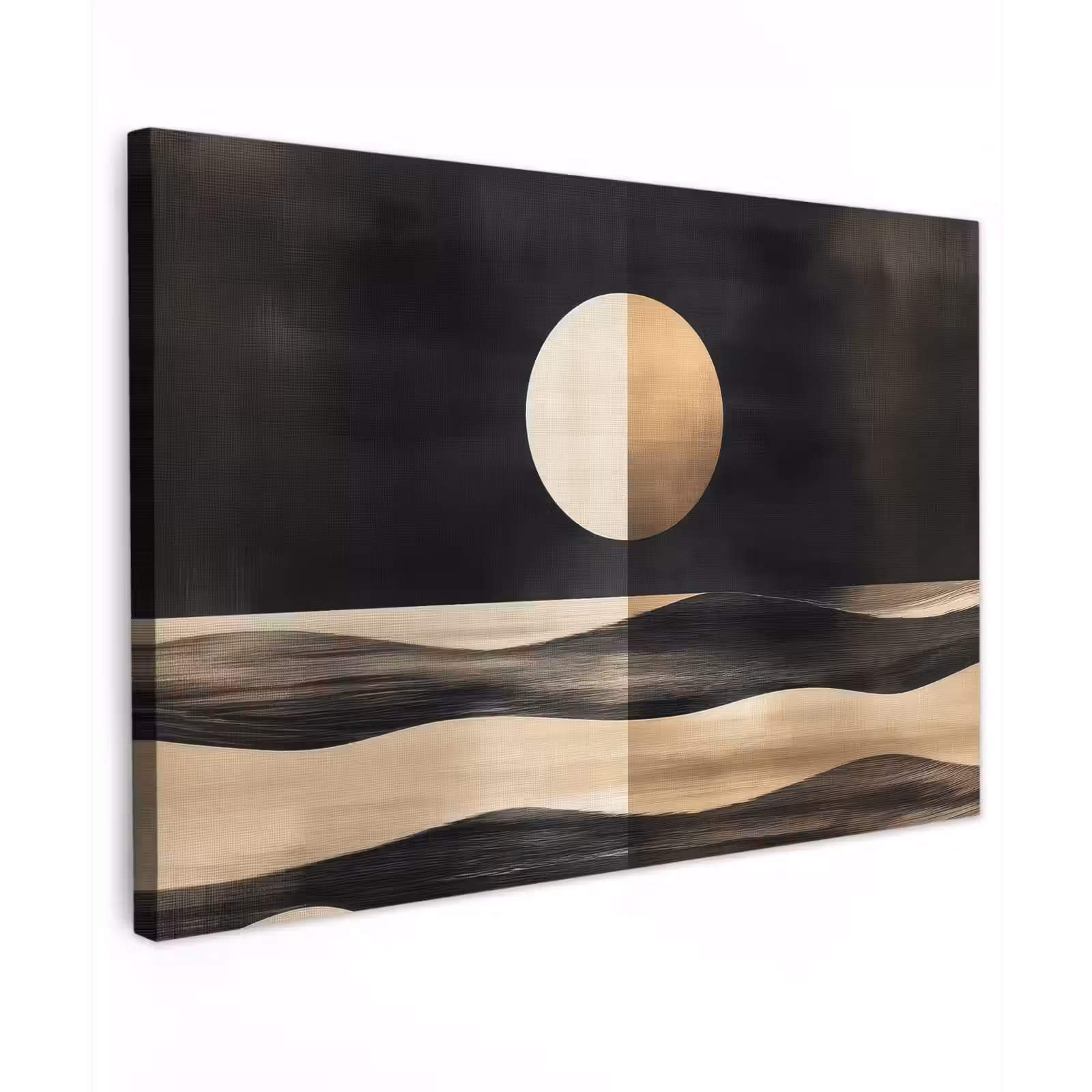Canvas schilderij - Maan - Cirkel - Goud — 1