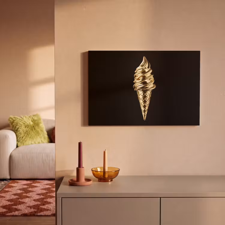 Canvas schilderij - Ijs - Goud - Zwart - Eten — 2