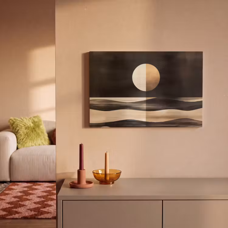 Canvas schilderij - Maan - Cirkel - Goud — 2