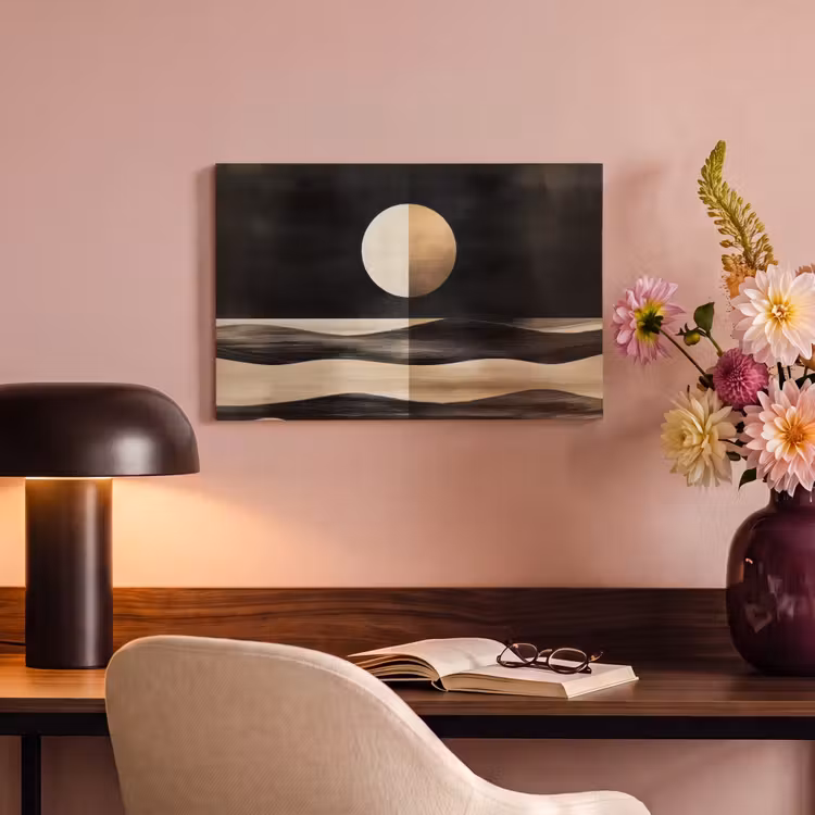 Canvas schilderij - Maan - Cirkel - Goud — 4