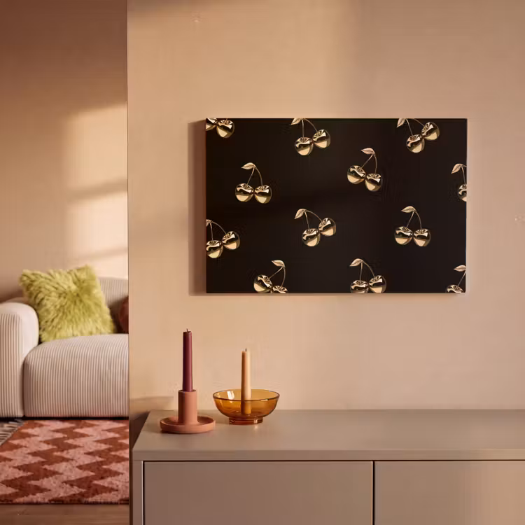 Canvas schilderij - Patroon - Kersen - Goud - Chrome — 2