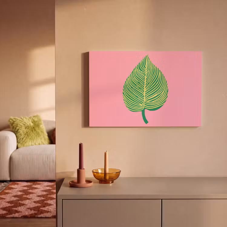 Canvas schilderij - Illustratie - Blad - Minimalistisch - Groen — 2