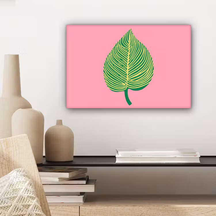 Canvas schilderij - Illustratie - Blad - Minimalistisch - Groen — 5