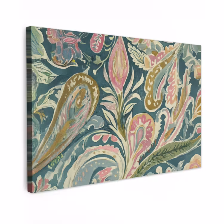 Canvas schilderij - Patroon - Kleurrijk - Sierlijk - Groen — 1
