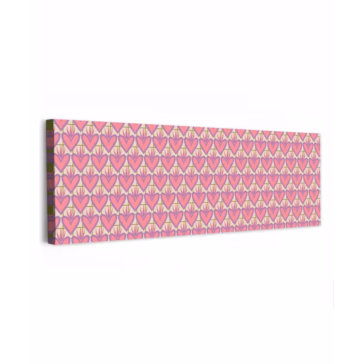 Canvas schilderij - Patroon - Roze - Hartjes — 1