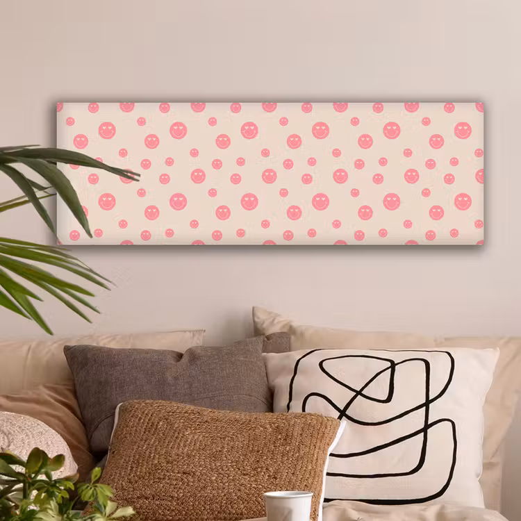 Canvas schilderij - Smiley - Hart - Ogen - Patroon — 2
