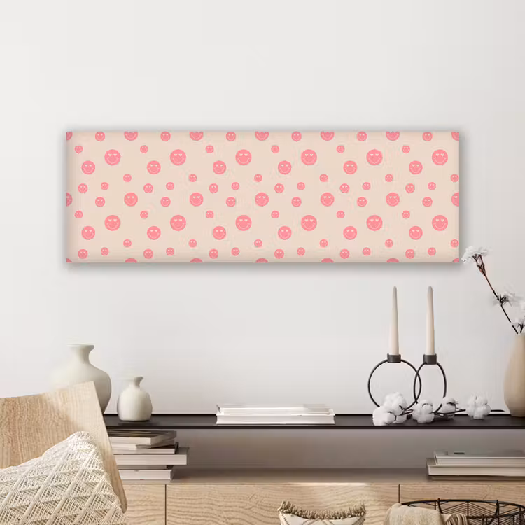 Canvas schilderij - Smiley - Hart - Ogen - Patroon — 5