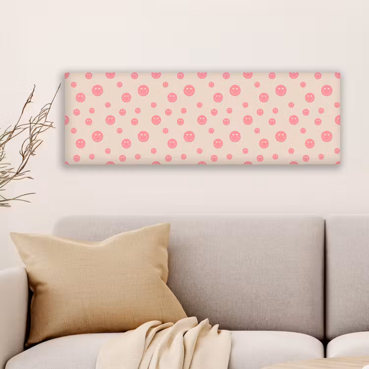 Canvas schilderij - Smiley - Hart - Ogen - Patroon — 6