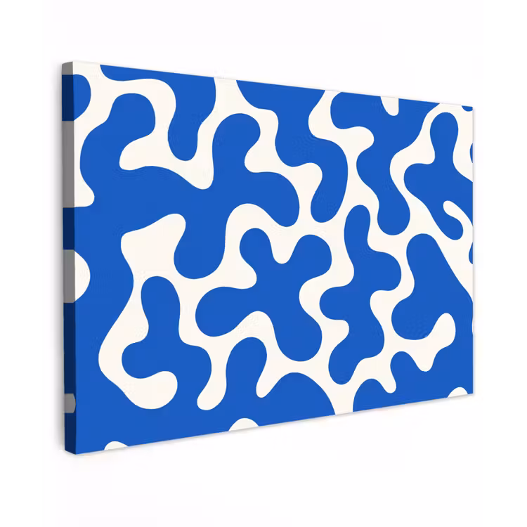 Canvas schilderij - Vormen - Abstract - Blauw - Golven — 1