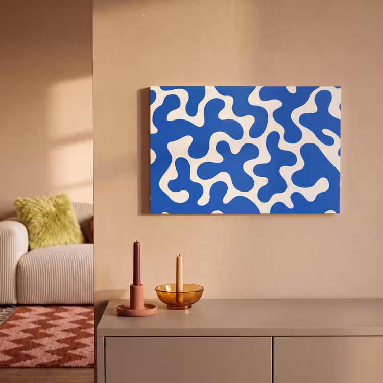 Canvas schilderij - Vormen - Abstract - Blauw - Golven — 2