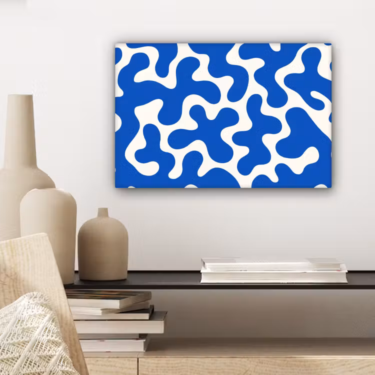 Canvas schilderij - Vormen - Abstract - Blauw - Golven — 5