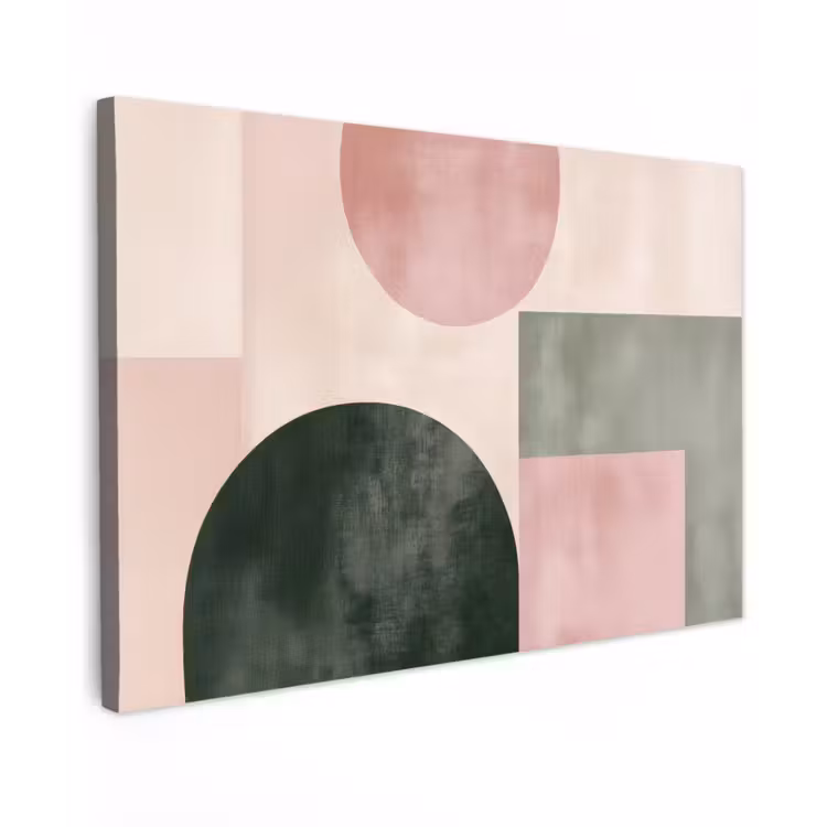 Canvas schilderij - Vormen - Abstract - Cirkel - Zwart — 1