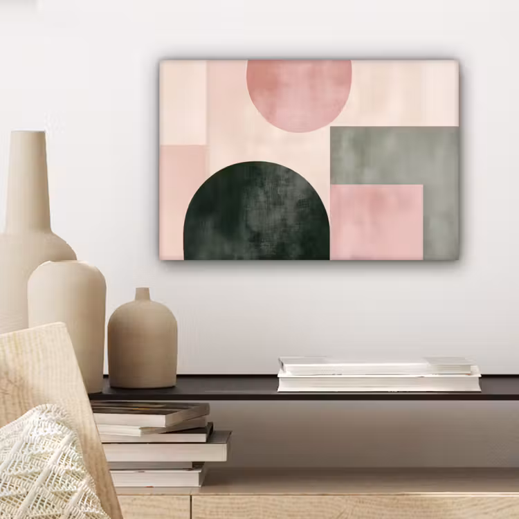 Canvas schilderij - Vormen - Abstract - Cirkel - Zwart — 5