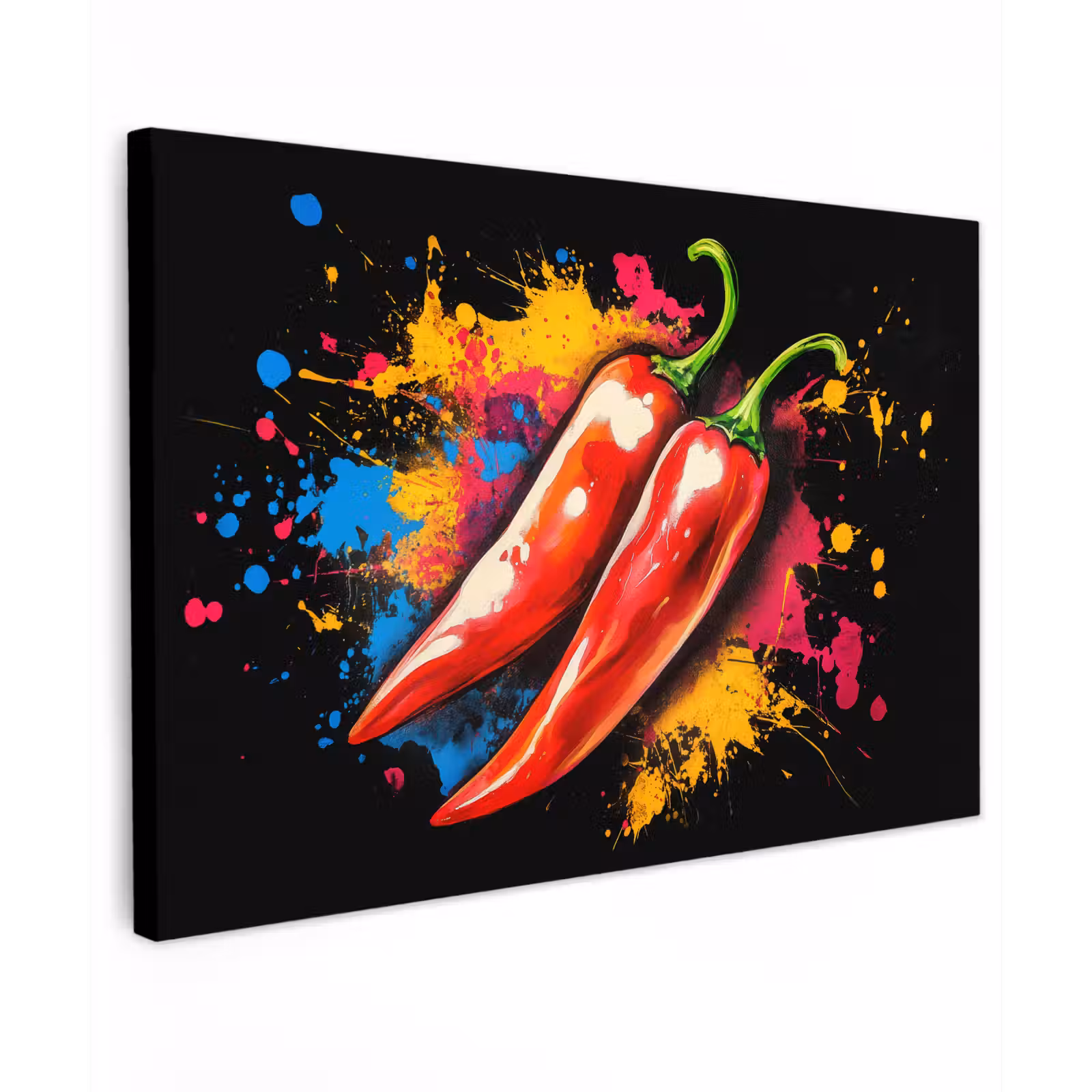 Canvas schilderij - Peper - Graffiti - Verf - Abstract - Modern - Kleurrijk — 1