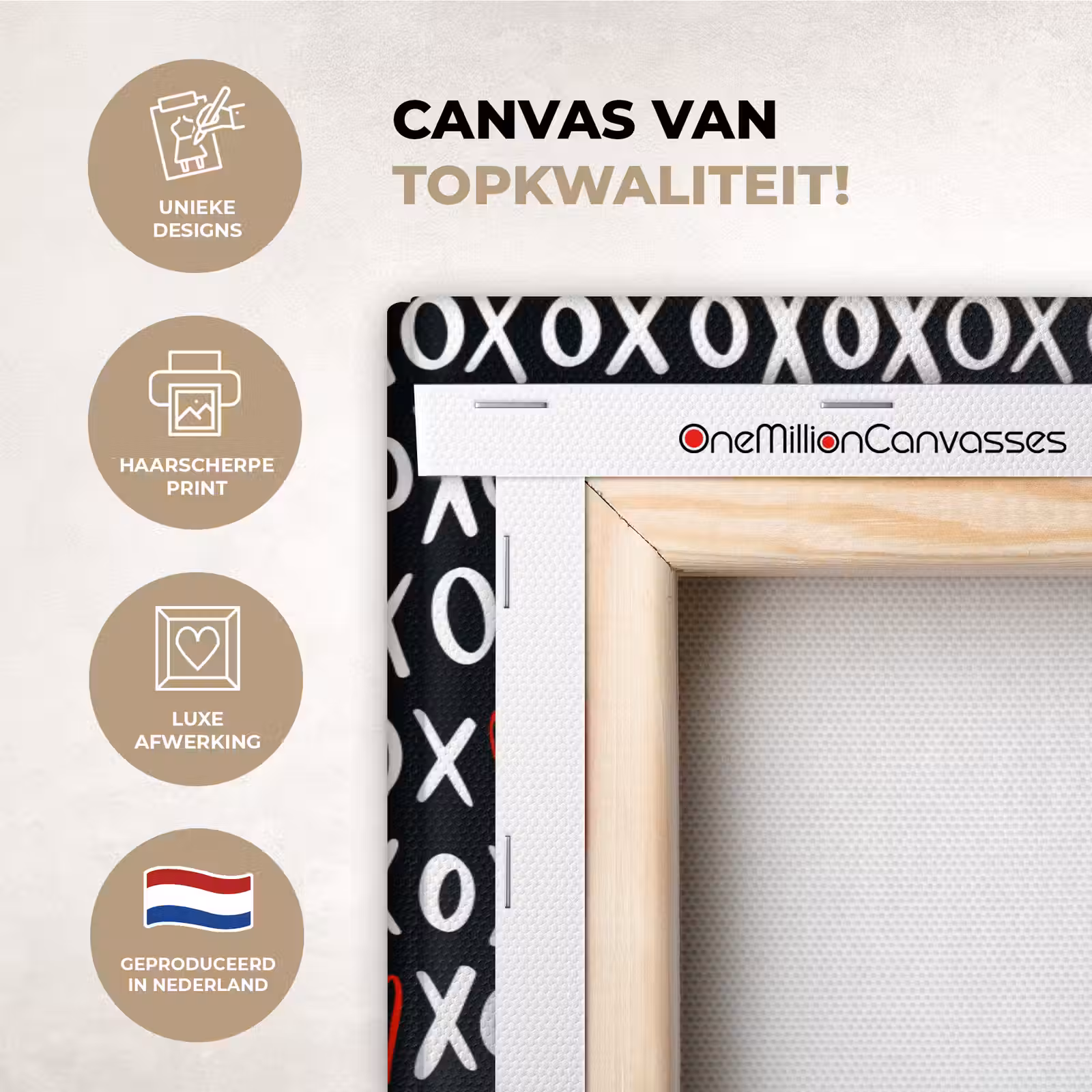 Canvas schilderij - Tekens - Wit - Zwart — 1