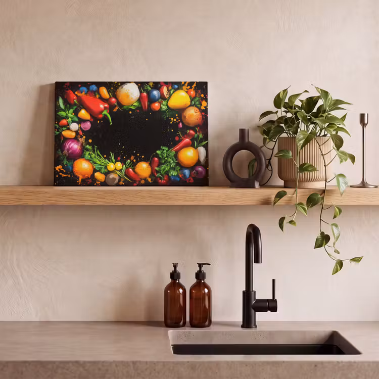 Canvas schilderij - Groente - Graffiti - Kleurrijk - Koken - Abstract — 3