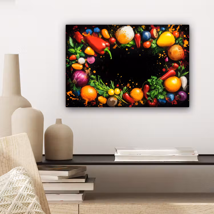Canvas schilderij - Groente - Graffiti - Kleurrijk - Koken - Abstract — 5
