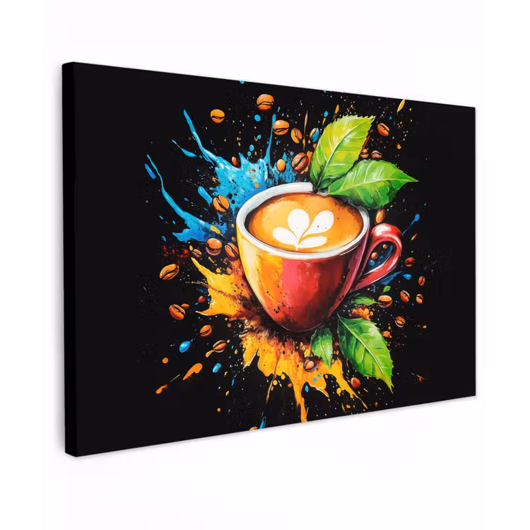 Canvas schilderij - Koffie - Graffiti - Drinken - Abstract — 1