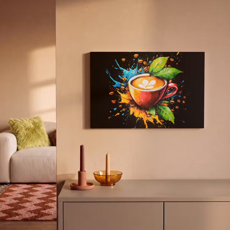 Canvas schilderij - Koffie - Graffiti - Drinken - Abstract — 2