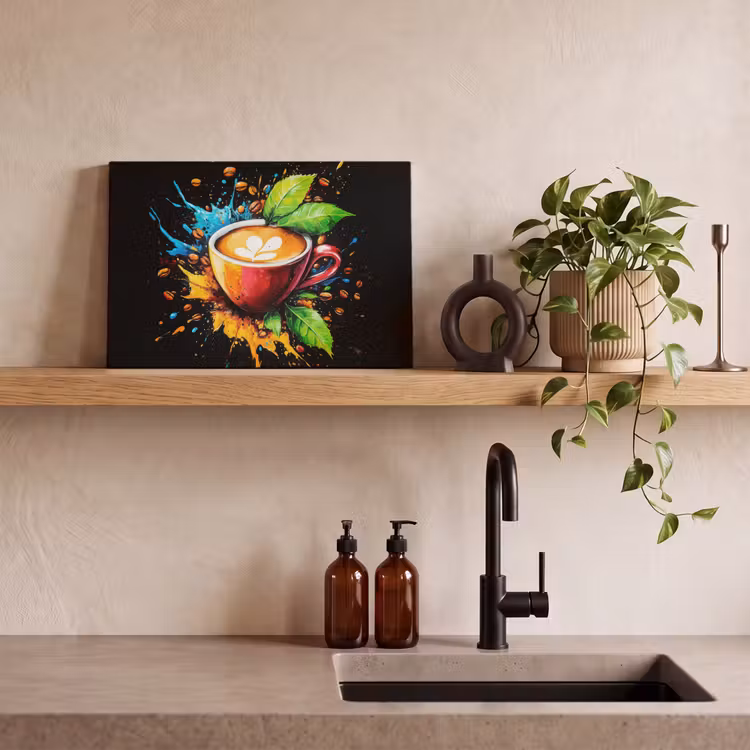 Canvas schilderij - Koffie - Graffiti - Drinken - Abstract — 3