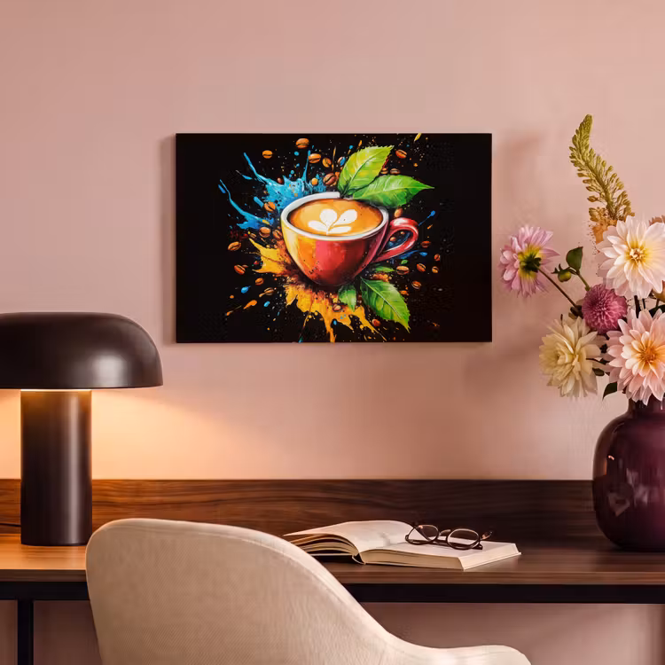 Canvas schilderij - Koffie - Graffiti - Drinken - Abstract — 4