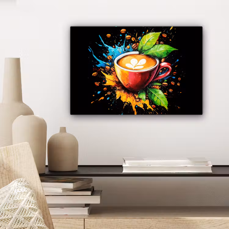 Canvas schilderij - Koffie - Graffiti - Drinken - Abstract — 5